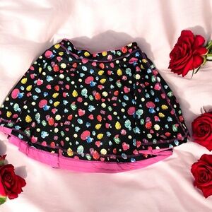 Girls Reversible Pink and Jeweled Patterned Skirt